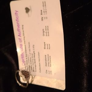 QVC jewelry, ring sz 7 White and Red Diamond Sterling Silver